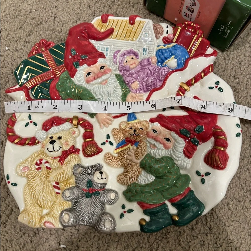 Vintage Fitz and Floyd Christmas Holiday Collection Set Incl Platter & Figurines
